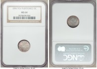 Spanish Colony. Alfonso XIII 5 Centavos 1896-PGV MS64 NGC, KM20. A piece which very nearly presses the boundaries of its assigned grade, with a radian...