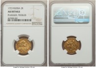 Peter I gold 2 Roubles 1723 AU Details (Plugged, Tooled) NGC, KM158.6. Despite this coin's apparent issues, it is still a rarity to behold and a great...