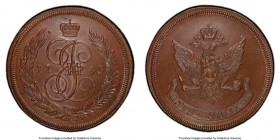 Catherine II copper Specimen Novodel 5 Kopecks 1765-EM SP58 Brown PCGS, Ekaterinburg mint, KM-N95, Bit-H658 (R2), Brekke-205 (Very Rare). Cross-hatche...
