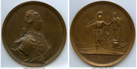 Catherine II bronze "Count Peter Alexandrovich Rumyantsov" Medal 1774-Dated XF (Residue), Diakov-166.2 (R1). Copy by J.C.G. Jaeger/P. Bobrovshikov. Ob...