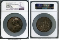 Nicholas II silver "Count I.I. Vorontsov-Dashkov" Medal 1897 AU Details (Obverse Scratched) NGC, Diakov-1245.1 (R2). 67mm. By A. Vasyutinsky. Obv. Uni...