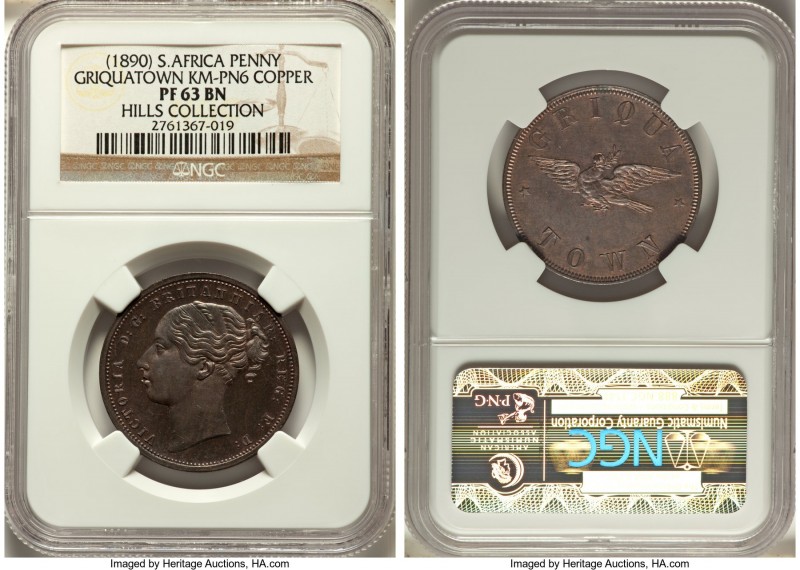 Griquatown. Republic Proof Pattern Penny ND (1890) PR63 Brown NGC, KM-XPn6. From...