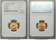 Isabel II gold 40 Reales 1863 MS64 NGC, Madrid mint, KM616.2. A bright type imbued with a rich honey-golden color. 

HID09801242017