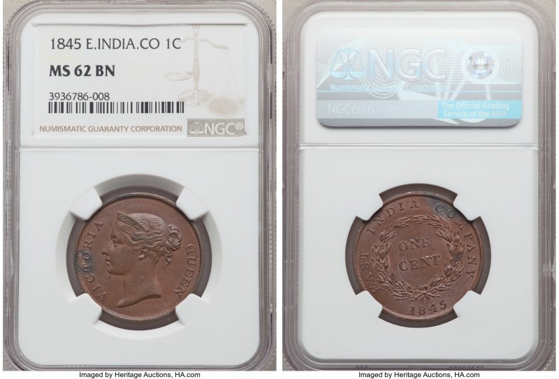 British Colony. Victoria Cent 1845 MS62 Brown NGC, KM3.

HID09801242017