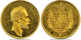 Carl XV Adolf gold Ducat 1865-ST MS65 NGC, Stockholm mint, KM709. Smaller year and "S.T."variety. Superior strike and reflective fields. 

HID09801242...