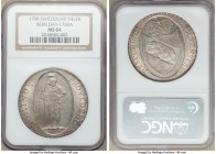 Bern. City Taler 1798 MS64 NGC, KM164, Dav-1760A. A brilliant rendition of this popular period taler, a glassy finish visible in the central oval on e...