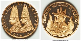 Paul VI 3-Piece Uncertified gold "John XXIII & Paul VI" Medal Proof Set 1966, 1) Medal, 20mm. 4.99gm. 2) Medal, 23mm. 7.11gm. Stamped 0.750 fine. 3) M...
