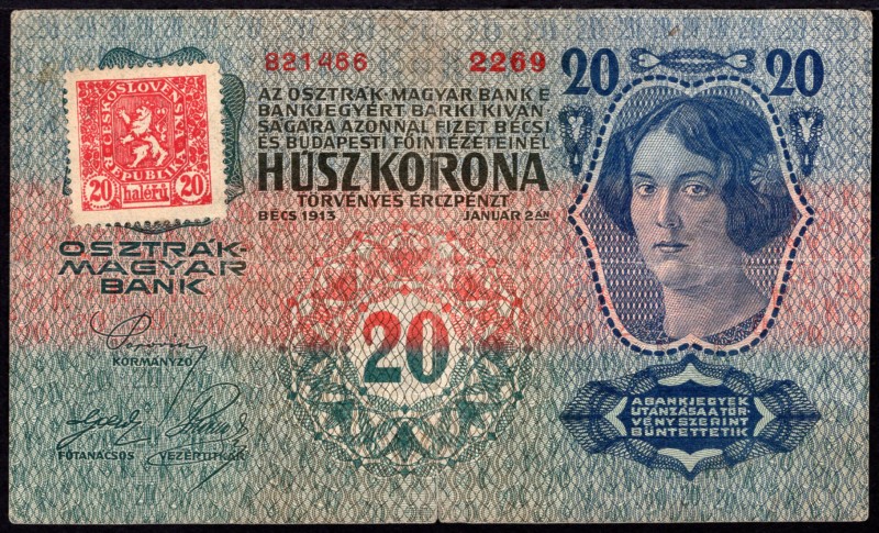 Czechoslovakia 20 Korun 1919
P# 2; VF