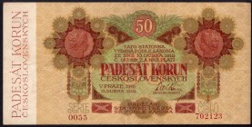 Czechoslovakia 50 Korun 1919
P# 10a; Series 0055; VF+