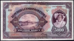Czechoslovakia 5000 Korun 1920 Specimen Rare
P# 19b; # A 159715; Restorated Banknote