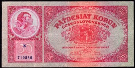 Czechoslovakia 50 Korun 1929 
P# 22a; # X 710549