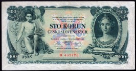 Czechoslovakia 100 Korun 1931
P# 23a; One letter; Serie H; XF