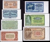 Czechoslovakia Lot of 7 Banknotes 1953
1 - 3 - 5 - 10 - 25 - 50 - 100 Korun; P# 78a - 86a; UNC
