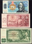 Czechoslovakia Lot of 3 Banknotes 1961 - 1988
20 - 50 - 100 Korun; P# 90b, 91b, 95; XF-UNC