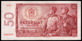 Czechoslovakia 50 Korun 1964 Prefix "A" Rare
P# 90; # A 39 104224