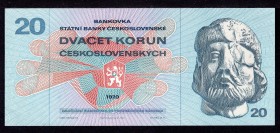 Czechoslovakia 20 Korun 1970 (1971)
P# 92; # F 22 301299; UNC