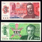 Czechoslovakia Lot of 2 Banknotes 1987 - 1989
50 Korun 1987 & 100 Korun 1989; UNC