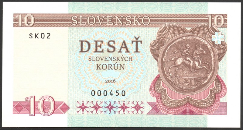 Slovakia 10 Korun 2016 Specimen
P5418-Gabris; Mintage: 500; UNC