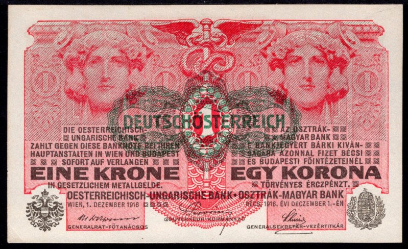 Austria 1 Krone 1919 (ND)
P# 49; UNC