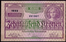Austria 10000 Kronen 1924
P# 85; AUNC