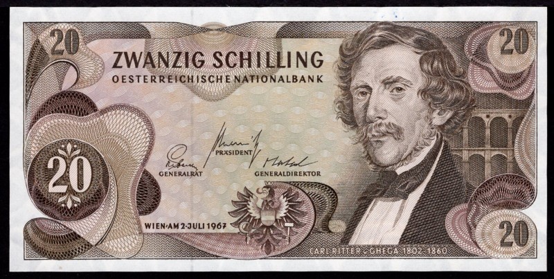 Austria 20 Schilling 1967
P# 142; UNC