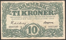 Denmark 10 Kroner 1948 
P# 37e