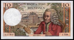 France 10 Francs 1970 RARE!
P# 147; № J.538 22160; aUNC; "Voltaire"; RARE!