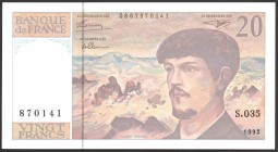 France 20 Francs 1992 
P# 151; UNC; "Claude Debussy"