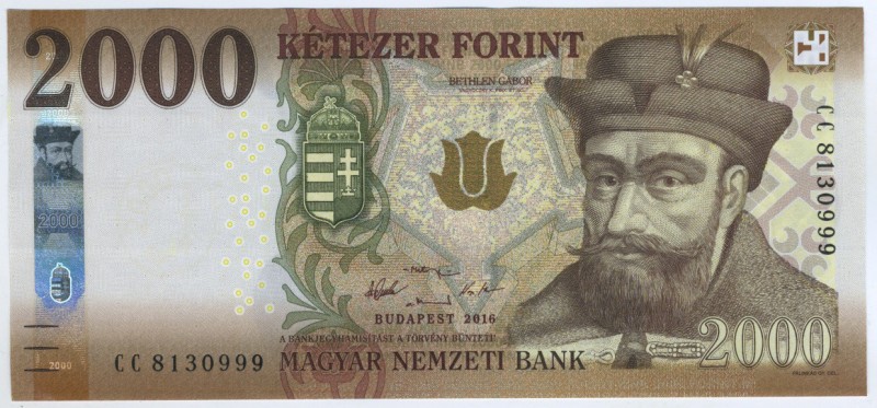 Hungary 2000 Forint 2016
# 8130999; UNC