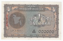 Bangladesh 1 Taka 1972 Specimen
P# 4; UNC