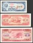North Korea Lot 6 Banknotes 0.5-1-5-10-50-100 Won 1959 
P# 12; 13; 14; 15; 16; 17