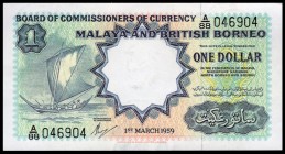 Malaya & British Borneo 1 Dollar 1959 RARE!
P# 8a; UNC; RARE!