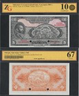 Ethiopia 5 Dollars 1945 Specimen ZG GUNC 67
Pick# 13s2