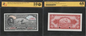 Ethiopia 10 Dollars 1945 Specimen ZG GUNC 68
Pick# 14s