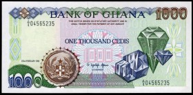 Ghana 1000 Cedis 1991 
P# 29a; UNC; Large Format