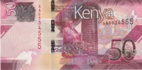 Kenya 50 Shillings 2019
Fancy number # 0334555; UNC