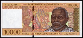 Madagascar 10000 Francs 1995 
P# 79; UNC; Serie A