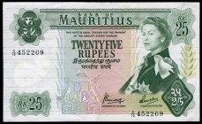 Mauritius 25 Rupees 1967 RARE!
P# 33; RARE!