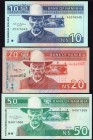 Namibia 10, & 20 50 Dollars 1993 -2002
P# 1a, 2a, 6; UNC; Set 3 PCS