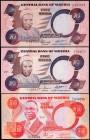 Nigeria Lot of 3 Banknotes 1984 - 2001
5 - 5 - 10 Naira; P# 24d, 24g, 25d; UNC