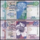 Seychelles 10 & 25 Rupees 1998 
P# 36, 37; UNC; Set 2 PCS