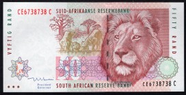 South Africa 50 Rand 2005 
P# 130a; № CE 6738738 C; UNC; Sign. T. Mboweni