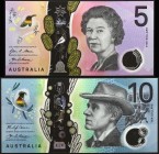 Australia 5 & 10 Dollars 2016 -2017
P# 62, 63; UNC; Polymer; Set 2 PCS