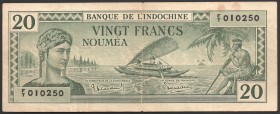 New Caledonia 20 Francs 1944 RARE 
P# 49