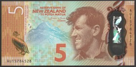 New Zealand 5 Dollars 2015 
P# 191; UNC; Polymer; "Sir Edmund Hillary"