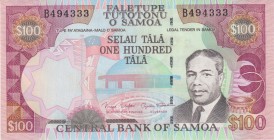 Samoa 100 Tala 1990 (ND)
P# 30; Fancy number 494333; UNC