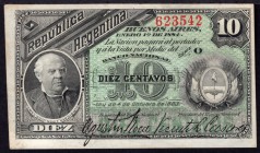 Argentina 10 Centavos 1883 VERY RARE!
P# 6; № 623542; "Gaucho"; VERY RARE!