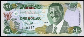 Bahamas 1 Dollar 2001 
P# 69; UNC