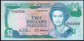 Bermuda 2 Dollars 1988 
P# 34; UNC