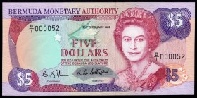 Bermuda 5 Dollars 1989 RARE!
P# 35b; № B/1 000052; UNC; Low Serial Number; RARE!